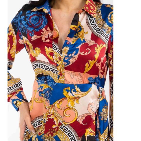 Colorful Bodycon Coloblock Patterned Mini Dress - Picture 4 of 5